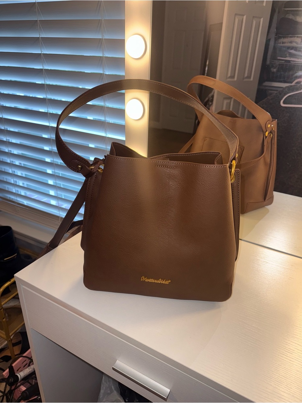 Montana West Brown Shoulder Bag/ Crossbody with Gold Accent🤎